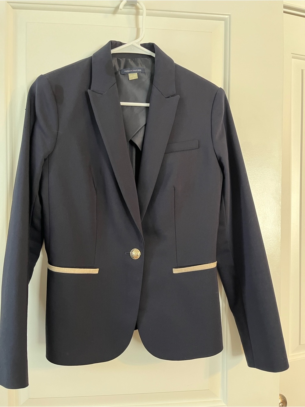 Tommy Hilfiger Navy Blazer with Cream Trim